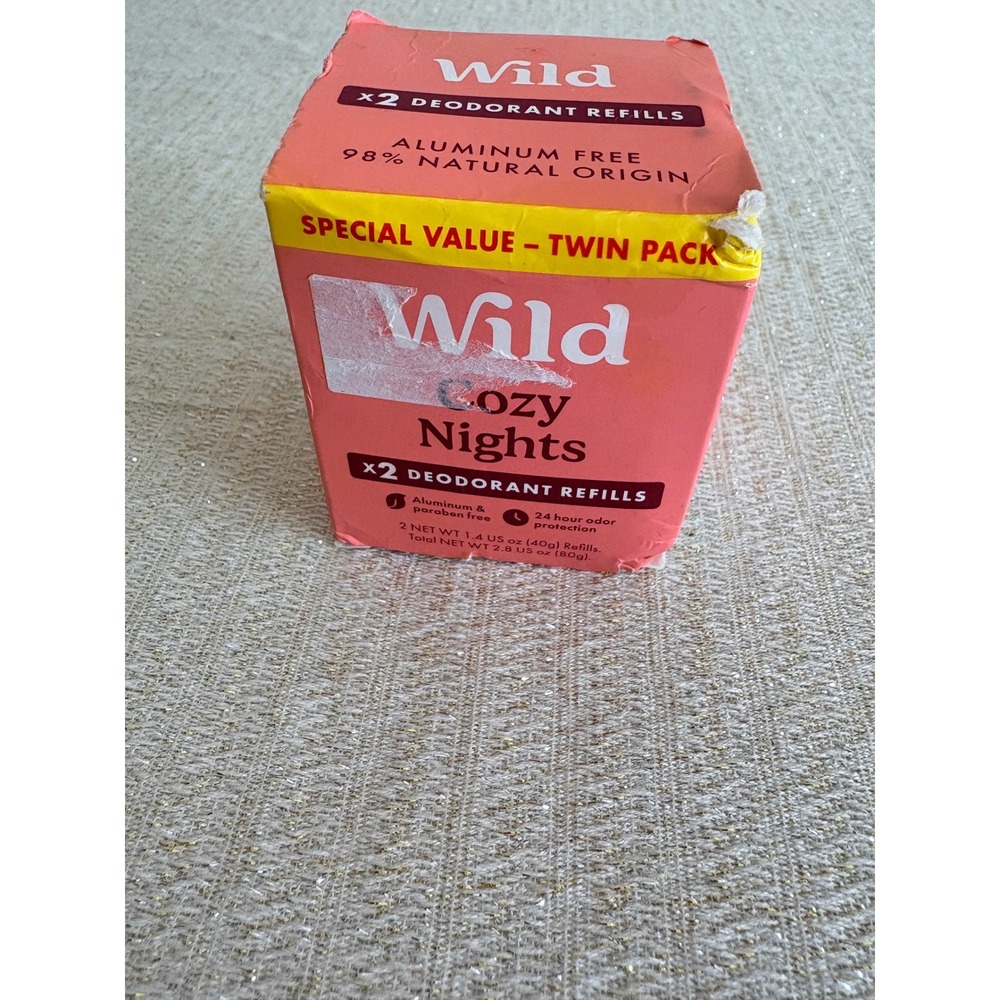 Wild Deodorant Refill 2.8oz Cozy Nights NEW Twin Pack Aluminum Free Spiced Apple